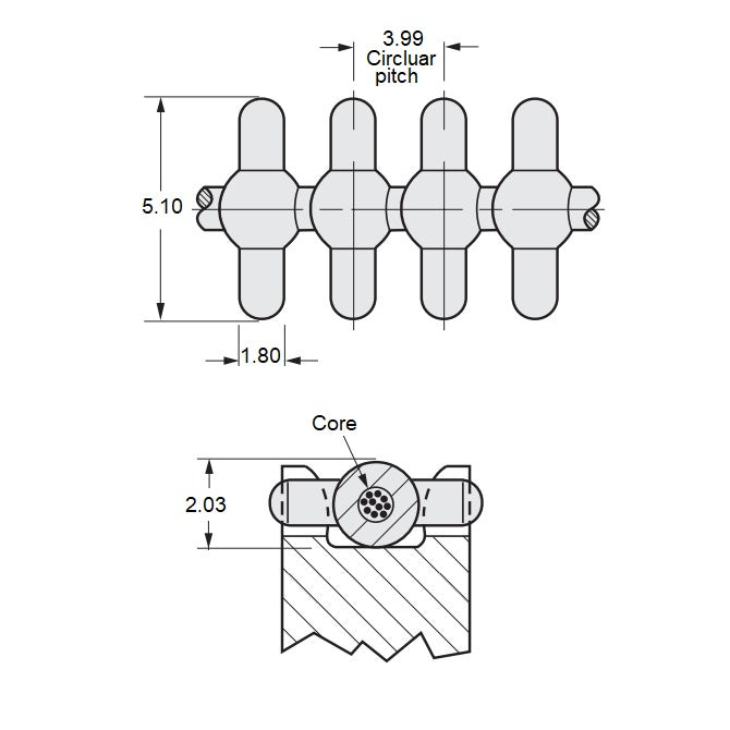 1218945 | PDBS040-0439-S (2 Pcs) --- Belts - 438.9 mm x 4.6 kg 183 / 335