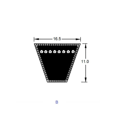 1222552 | BV16-01524-B60 (2 Pcs) --- Vee Belts - 1524.0 (60.0 in.) - -