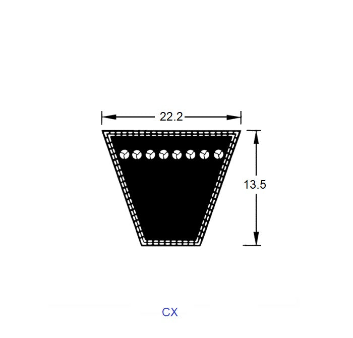 1222549 | BV22-01524-CX60 --- Vee Belts - 1524.0 (60.0 in.) - -