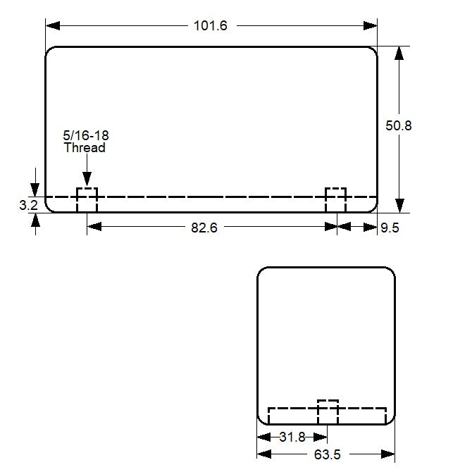 1188893 | FRB-85RS --- Square and Rectangular Bumpers - 101.6 mm x 63.5 mm x 50.8 mm