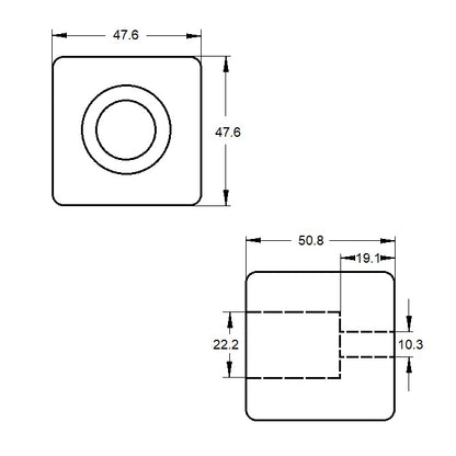 1159609 | FRB-90RS --- Bumpers - 47.625 mm x 50.8 mm x 47.625 mm