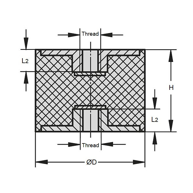 1141398 | CFF030-25-080M-R60 --- Bobbin Mounts - 30 mm x 25 mm M8x1.25