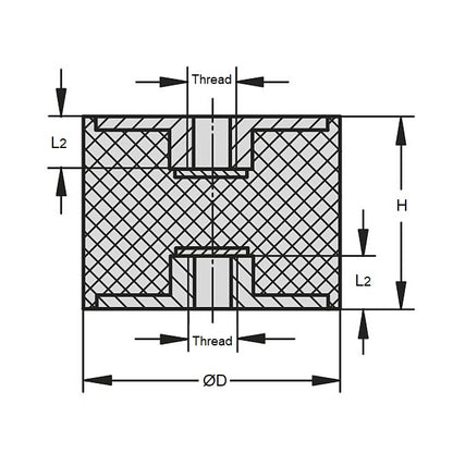 1124539 | CFF020-25-060M-R60 (2 Pcs) --- Mounts - 20 mm x 25 mm M6x1.00