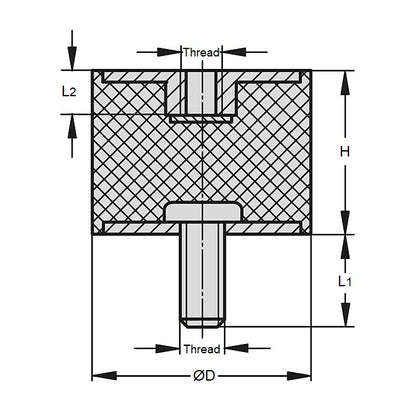 1124830 | CMF020-30-060M-R45 (45 Pcs) --- Mount - 20 mm x 30 mm M6x1.00