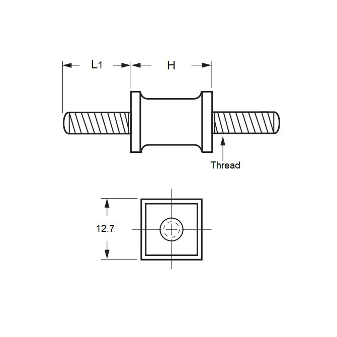 1102655 | CMM013-14-042C-R60SQ --- Mounts - 12.7 mm x 14.3 mm 8-32 UNC (32 TPI)