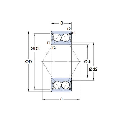 1179890 | 5216ZZ --- Bearings - 80 mm x 140 mm x 44.4 mm