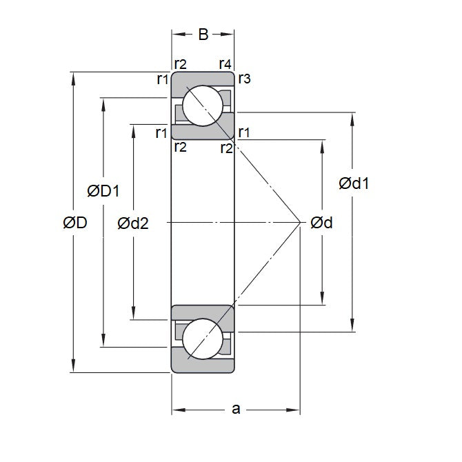 1148112 | 7307B (Each) --- Angular Contact Bearings - 35x80x21 mm Single Row Ball - Chrome Steel SAE 52100 Bearing
