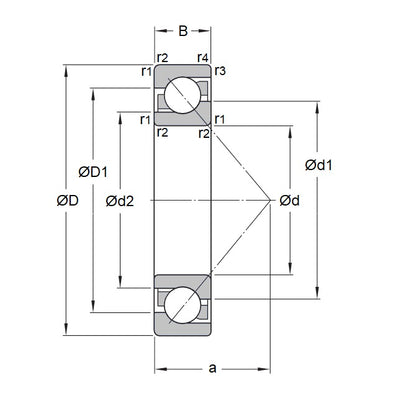 1133285 | 7205B (Each) --- Angular Contact Bearings - 25x52x15 mm Single Row Ball - Chrome Steel SAE 52100 Bearing