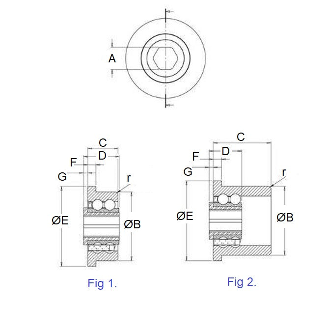1116584 | CB-522-175H-18-6D (Each) --- Conveyor Bearings - 17.45x52.22x17.78 mm / 23.62 mm Double Row - Stainless Steel 316 Balls and Races Bearing