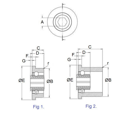 1116598 | CB-522-175H-18-6S (PK-25) --- Conveyor Bearings - 17.46x52.22x17.78 mm / 23.62 mm Single Row - Stainless Steel 316 Balls and Races Bearing