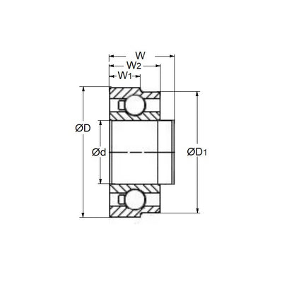 1046658 | SWR144-D106W-CSN-ZS-TO (Each) --- Dental Applications Bearings - 3.175 6.350 / 5.979 - 2.381/2.778