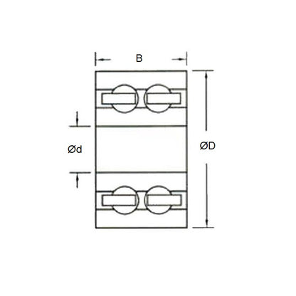 1092196 | P-5200-AGL (Each) --- Plastic Bearings - 10x30x14.28 mm - Acetal with Glass Balls Bearing