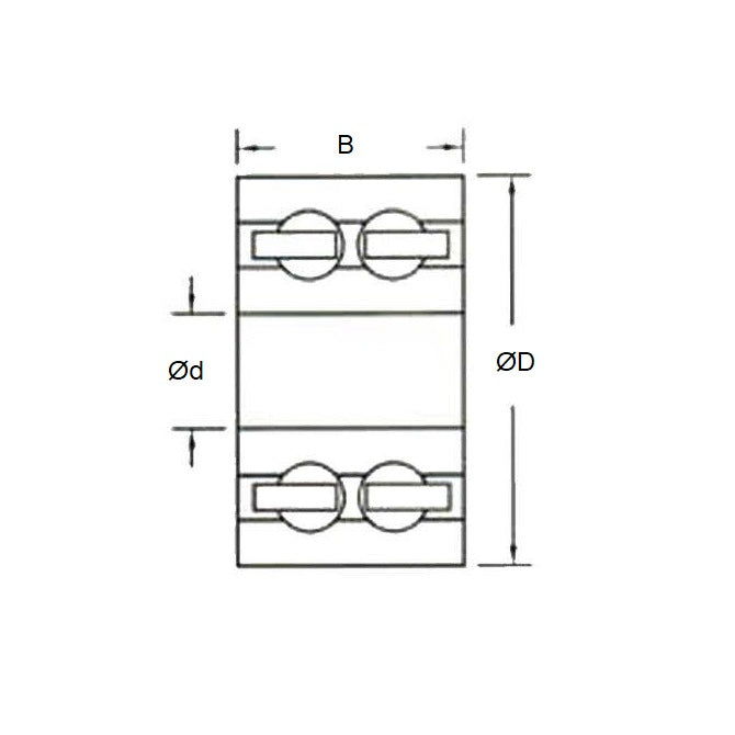 1072154 | P-DR-R4G-AS6 (Each) --- Plastic Bearings - 6.35x15.875x9.525 mm - Acetal with Stainless 316 Balls Bearing