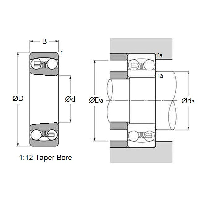 1124671 | 1304K (Each) --- 20x52x15 mm - Chrome Steel Bearing