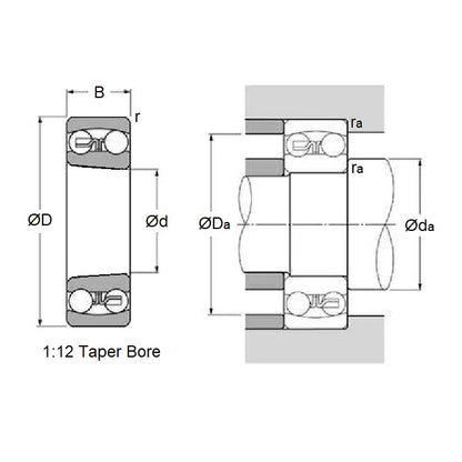1124671 | 1304K (Each) --- 20x52x15 mm - Chrome Steel Bearing