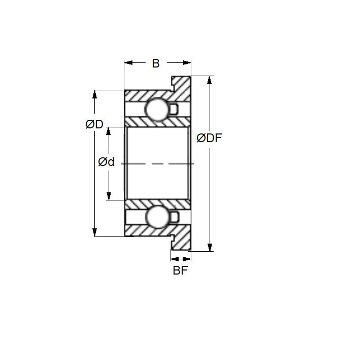 1047737 | SFR144A-ZS-MC34-GR5-R-AF12 (PK-40) --- Single Row Ball Bearings - 3.175x6.35x2.779 mm Flanged - Stainless Steel AISI 440C Bearing