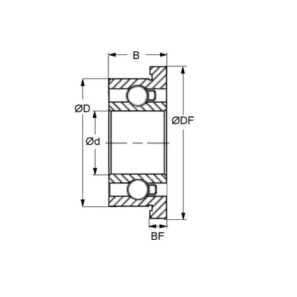 1047748 | SFR144A-D27-ZSO-KC-OPT (Each) --- Dental Applications Bearings - 3.175x6.35x2.779 mm - Stainless Steel AISI 440C - High Speed Phenolic Cage Bearing