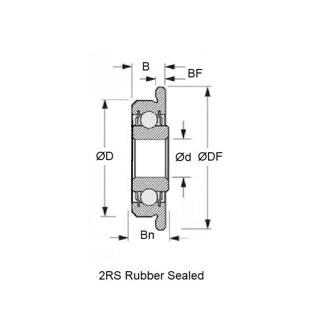 1131446 | FWMR3520-2RS-ECO (Each) --- Single Row Ball Bearings - 20x35x11 mm Flanged - Chrome Steel SAE 52100 Bearing