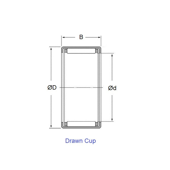 1080357 | NSO-0080-0150-0100-ST (Each) --- Needle Roller without Inner Ring Bearings - 8x15x10 mm / 350 Kgf Shell Type - Chrome Steel Bearing