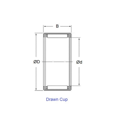 1080357 | NSO-0080-0150-0100-ST (Each) --- Needle Roller without Inner Ring Bearings - 8x15x10 mm / 350 Kgf Shell Type - Chrome Steel Bearing