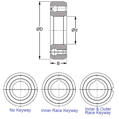 1133270 | OW-0250-0520-0150 (Each) --- One Way Bearings - 25x52x15 mm Sprag - Chrome Steel Bearing