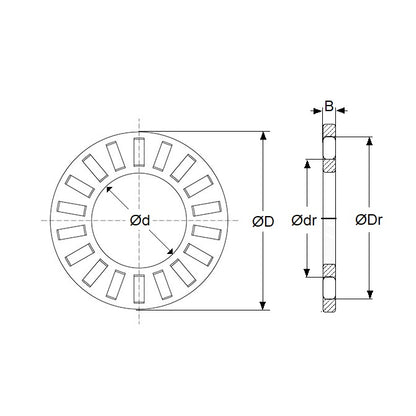 1163651 | T-0508-0699-RC (Each) --- Thrust Roller Bearings - 50.8x69.85 mm - Rollers and Cage / 1.981 mm Cage and Rollers Only - Carbon Steel Bearing
