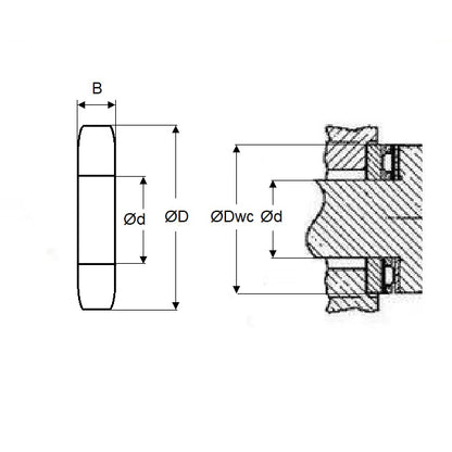 1103525 | T-0127-0238-0008-RW (2 Pcs) --- Bearings - 12.7 mm x 23.8 mm Washer Only - Carbon Steel