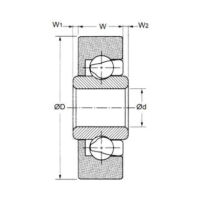 1069230 | TOK-DR-22-H6W1 (2 Pcs) --- Special Type Bearings - 6 mm x 22 mm 7.000 / 9.000 / 1 mm