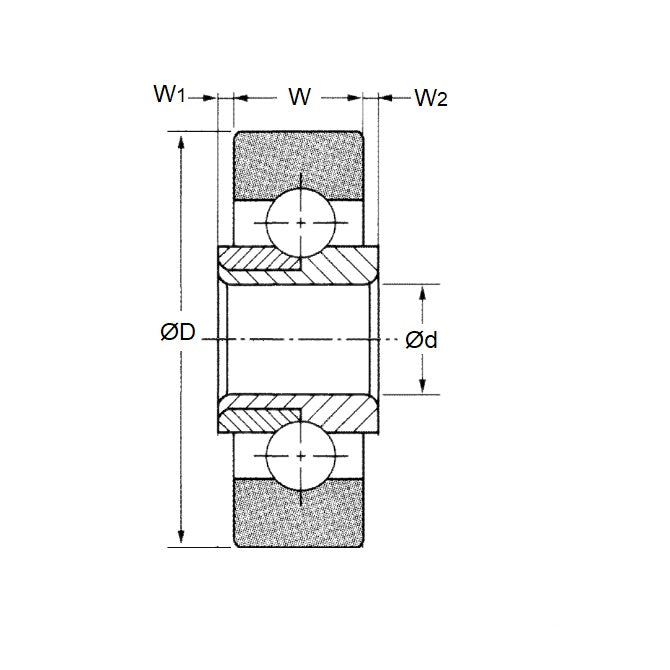 1103975 | P-WR12216-1E-PPGL (50 Pcs) --- Bearings - 12.7 mm x 34.925 mm 11.113 / 12.700