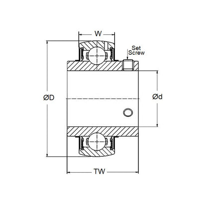 1129536 | P-UC205-14-AS6 (5 Pcs) --- Bearings - 22.225 mm x 52 mm x 34 mm