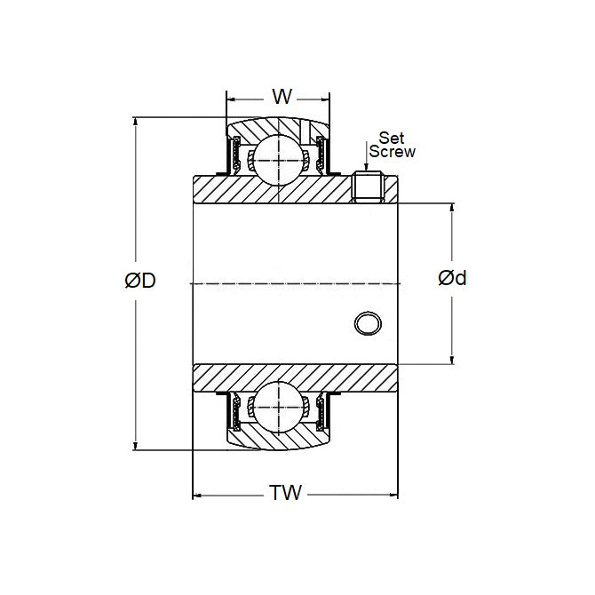 1102862 | P-UC204-8-AS6 (Each) --- Spherical OD Bearings - 12.7x47x31 mm Suits Plastic Housings - Acetal with Stainless 316 Balls Bearing