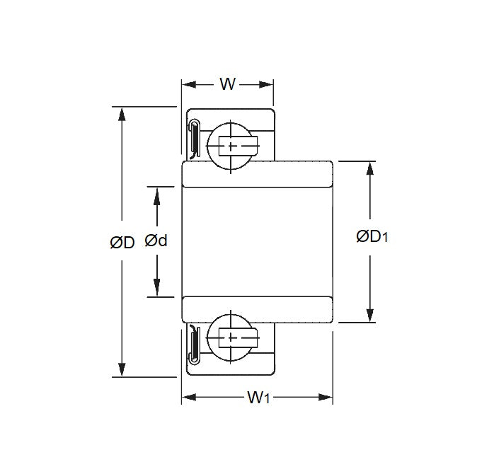 1230257 | W608-1-RG-SKATE (2 Pcs) --- Skate - For general skating with extended inner ring Extended inner ring one side SINGLE BEARING (8x22x7 inner width 12.5)