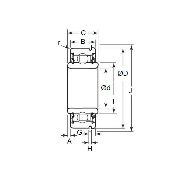 1112459 | WR12820A-ZZ-NR --- Single Row Ball Bearings - 15.875 mm x 44.45 mm x 15.875 mm / 19 mm