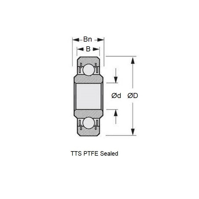 1147113 | WR12842-TTS (Each) --- Single Row Ball Bearings - 33.338x44.45x6.35 mm / 7.142 mm Unflanged - Chrome Steel SAE 52100 Bearing