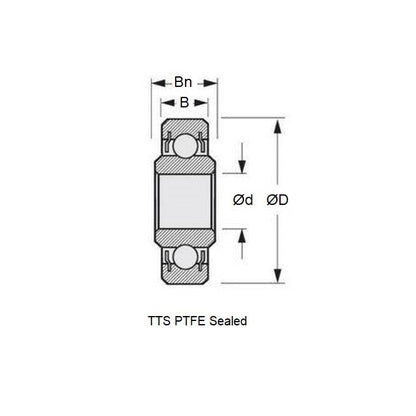1147113 | WR12842-TTS (Each) --- Single Row Ball Bearings - 33.338x44.45x6.35 mm / 7.142 mm Unflanged - Chrome Steel SAE 52100 Bearing