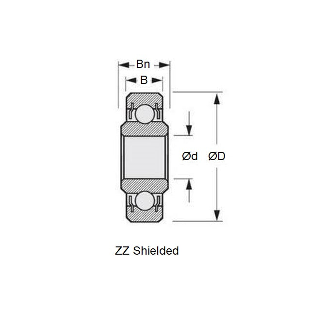 1060024 | SWR156A-ZZS-MC3-AF12 (50 Pcs) --- Single Row Ball Bearings - 4.763 mm x 7.938 mm x 3.175 mm / 4 mm