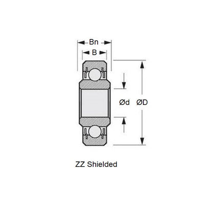 1060024 | SWR156A-ZZS-MC3-AF12 (50 Pcs) --- Single Row Ball Bearings - 4.763 mm x 7.938 mm x 3.175 mm / 4 mm