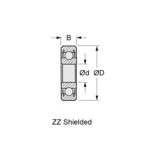 1100068 | S304-6201-ZZ --- Bearings - 12 mm x 32 mm x 10 mm