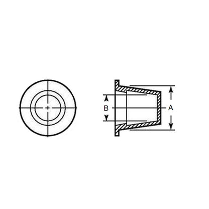 1056474 | BNGCAP-041-019-R (100 Pcs) --- Bungs - 4.12 mm x 1.85 mm Red