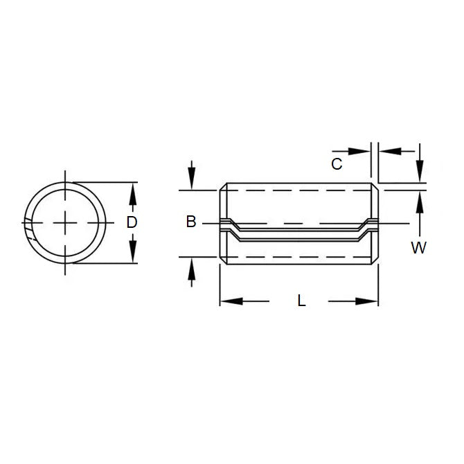 1092969 | DB10-19 (3 Pcs) --- Dowel Bushings Pins - 10 mm x 20 mm x 12.5 mm