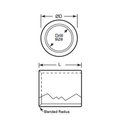 1137465 | BP0160-0260-0160-DP (Each) --- Drill Bushings - 26x16x16 mm Plain - Carbon Steel - Hardened Bushing