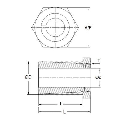 1072948 | BIT-064-10 --- Bushings - 6.35 mm x 10 mm x 12.5 mm