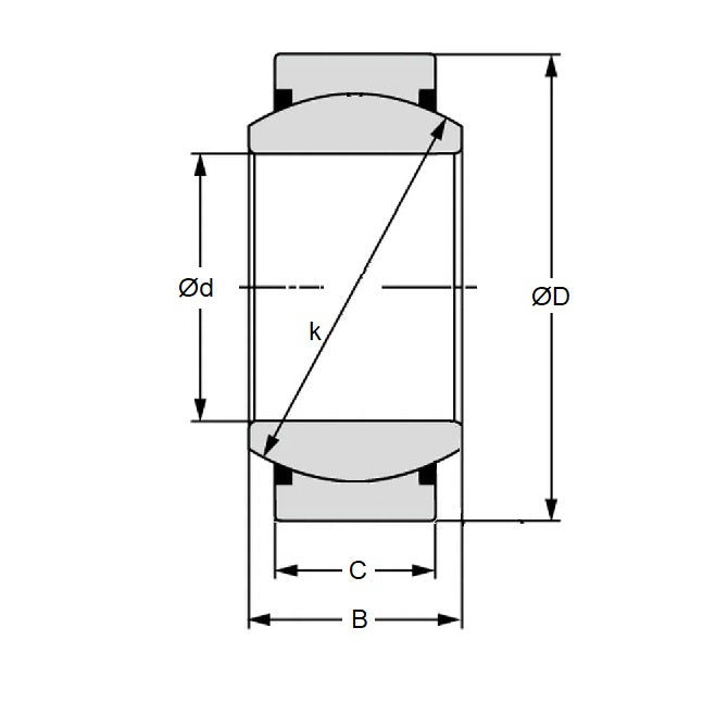 1121788 | GE-01905-03651-W300 --- Spherical Bushings - 19.05 mm x 36.51 mm x 22.23 mm