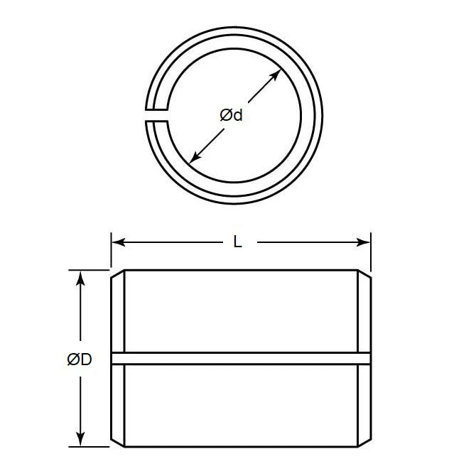 1103254 | VT102RS --- Bushings - 12.7 mm x 19.05 mm x 25.4 mm