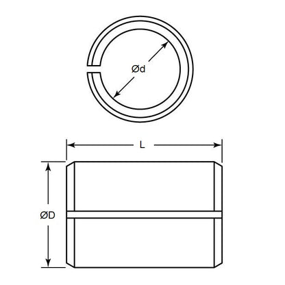 1103254 | VT102RS --- Bushings - 12.7 mm x 19.05 mm x 25.4 mm