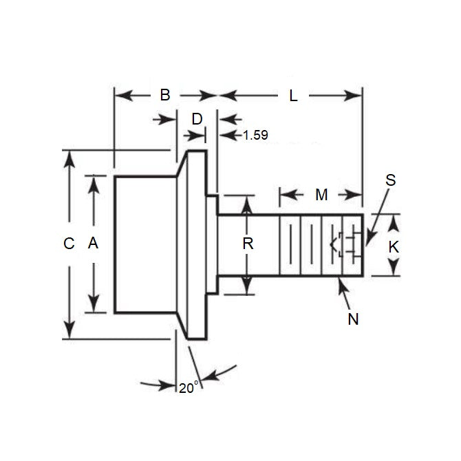 1163708 | CCF270RS --- Cam - 50.8 mm x 93.675 mm 7/8-14 UNF