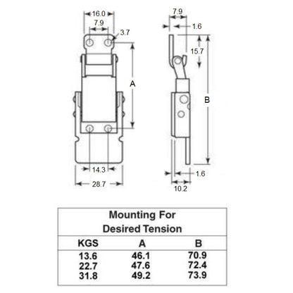 1230656 | NSH-8332RS --- Catches - Straight Lever 304 stainless steel