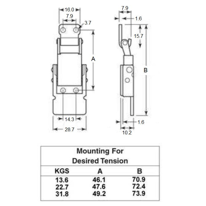 1230541 | NSH-8333RS --- Catches - Padlockable 304 stainless steel