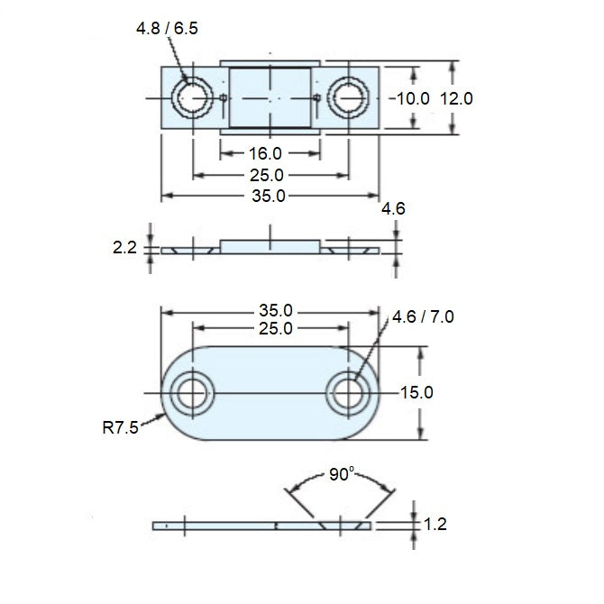 1147621 | SUG-560RS --- Catches - 35 mm x 12 mm x 2.2 mm