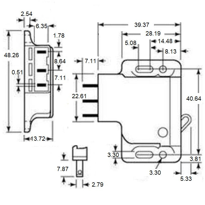 1055771 | SC-4380RS (PK-10) --- Side Mount With Microswitch Catches - Pull Up Force 4.46 - - -